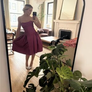 Amsale Strapless Fuchsia Dress